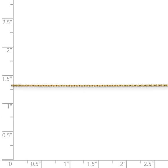 0.65mm, 14k Yellow Gold, Diamond Cut Spiga Chain Necklace, 18 Inch - Picture 5 of 8